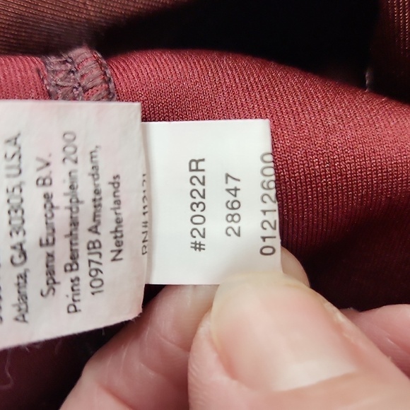 SPANX The Faux Suede High Rise Burgundy Leggings Pants - Picture 9 of 9